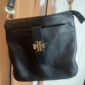 Tory Burch, black pebbled, leather Crossbody bag.